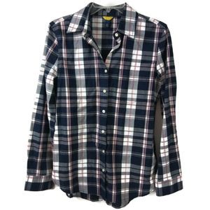 Med Prince and Fox Plaid Print Button Down Shirt